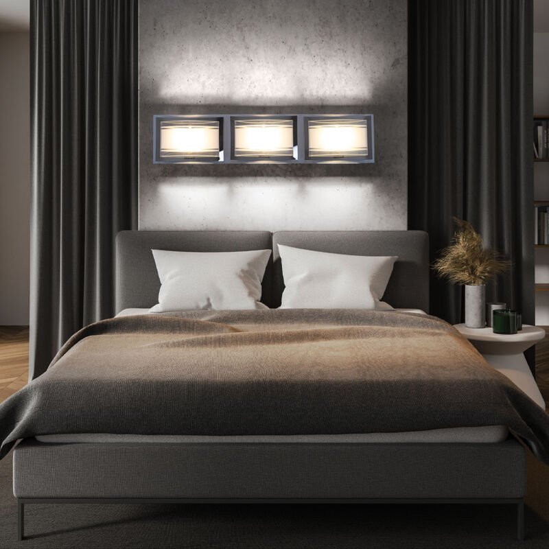 Led Wandleuchte Wandsport Chrom alu Glas Flurleuchte Wohnzimmerlampe 3x 5W