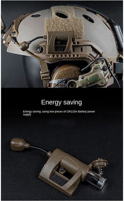 Schwarzes Outdoor-Helmlicht 3-Gang-LED-Taschenlampe Nacht Geeignet zum Radfahren Angeln