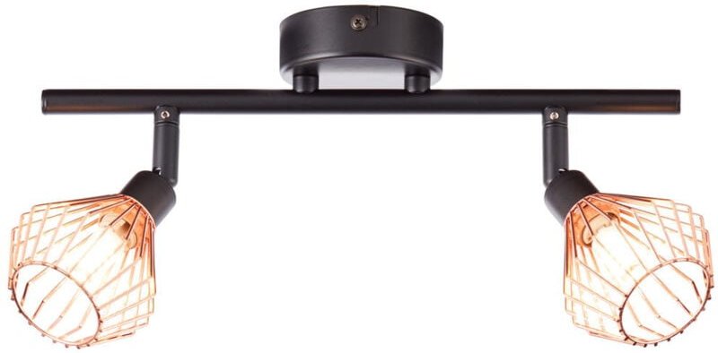 Brilliant - Lampe Dalma Spotrohr 2flg schwarz/kupfer 2x QT14, G9, 33W, geeignet für Stiftsockellampen (nicht enthalten) ...