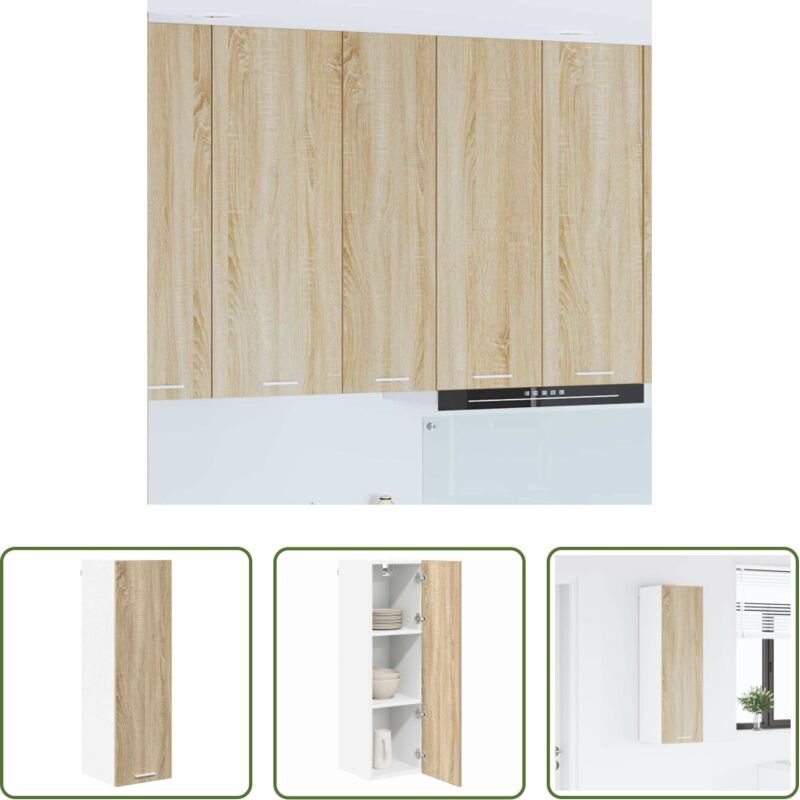 vidaXL Küchenschränke - Hängeschrank Sonoma-Eiche 30 x 31 x 100 cm Holzwerkstoff