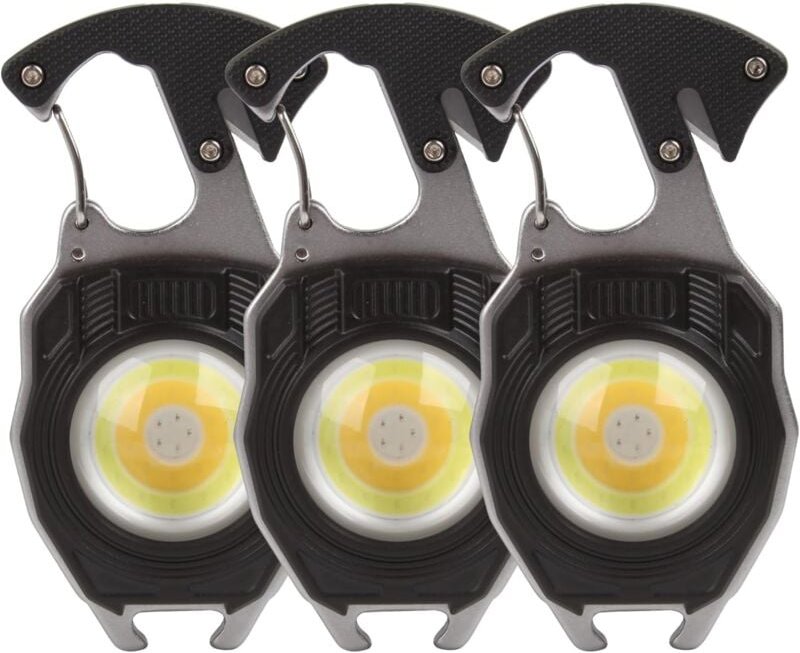 Dolaso - 3er-Pack Mini-Taschenlampen, wiederaufladbare Schlüsselanhänger-Taschenlampen mit 3 Beleuchtungsmodi, helle 100...