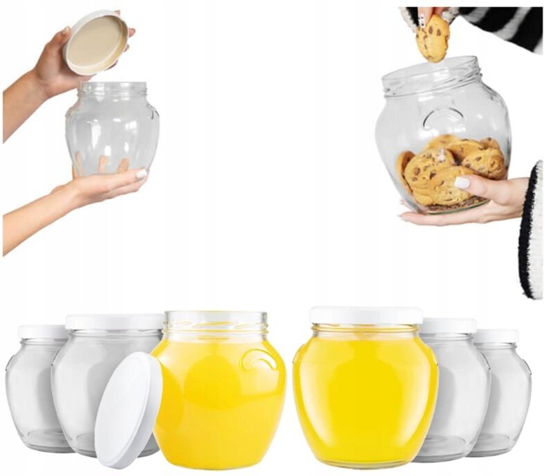 6x Glas Amphoren 1700ml Glas für Konservierungsliköre Gurken Gläser 1,7L