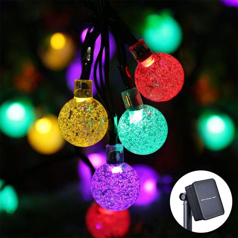 Thumbnail - 50 LED-Solar-Lichterkette, wasserdicht, 8 Beleuchtungsmodi für drinnen/draußen, 7 m für Garten, Terrasse, Weihnachtsbaum...