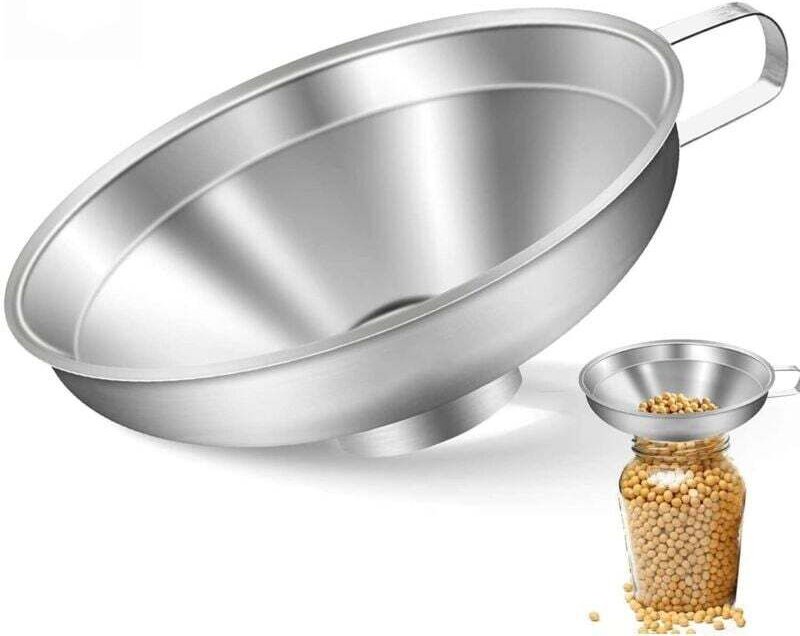 Küchen- und Marmeladentrichter aus Edelstahl mit Griff, ideal zum Verarbeiten von Gewürzen, Flüssigkeiten, Pulvern, Bohn...