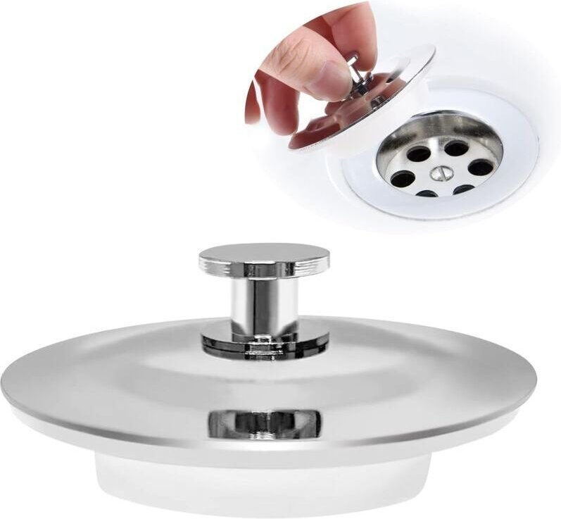 Universal-Badewannenstöpsel, Küchenspülenstöpsel für 43–44 mm, Badewannen-Ablaufstöpsel aus Edelstahl,