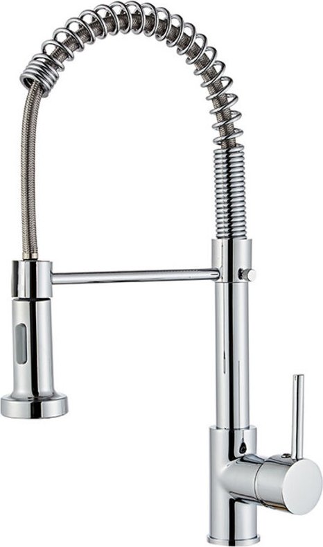 Küchenarmatur mit 360° schwenkbarer Ausziehbrause, federbelasteter Küchenarmatur mit 2 Strahlarten und Schläuchen, Einhe...