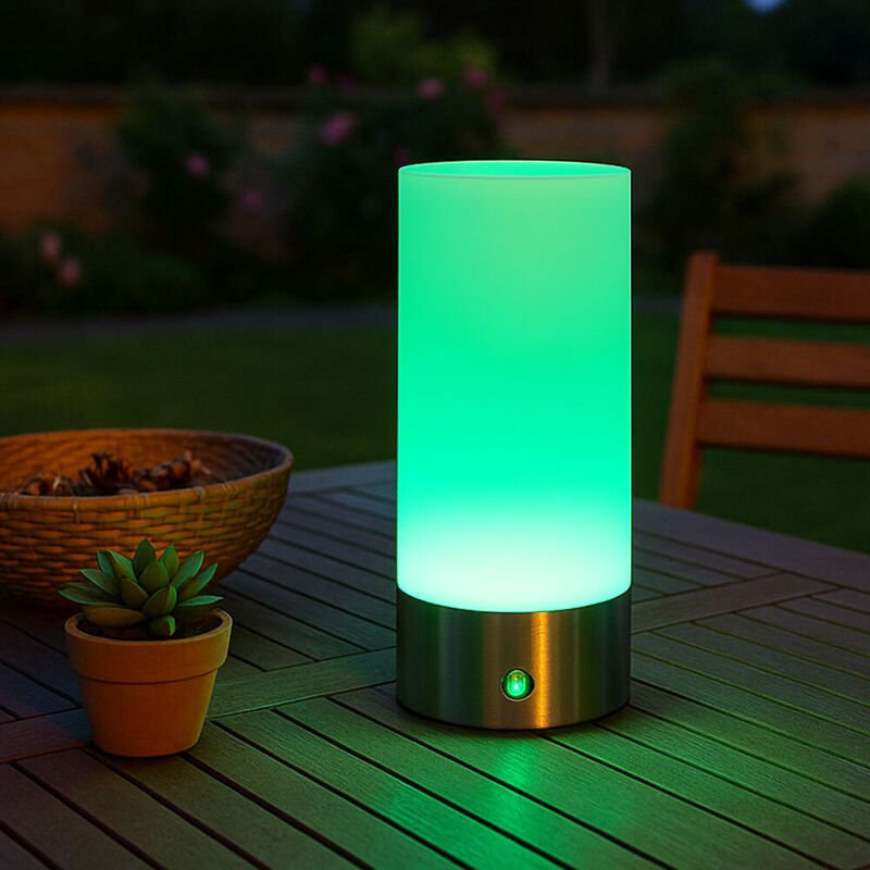 Tischleuchte Beistellleuchte Außenlampe LED Akku IP44 Farbwechsel Touchdimmer