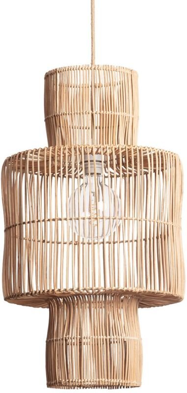 Pendelleuchte Rattan Bonghani ILUZZIA Natürlich - Textil