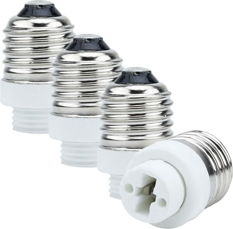 4x Lampenfassungsadapter E27 G9 in weiss - 4er Set Umformatierungskonverter für Lampenfassungen für Glühlampen, led, Hal...