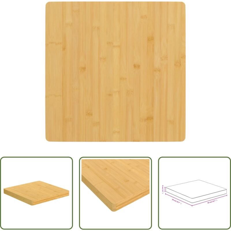 vidaXL Bambus Möbel - Tischplatte 50x50x4 cm Bambus