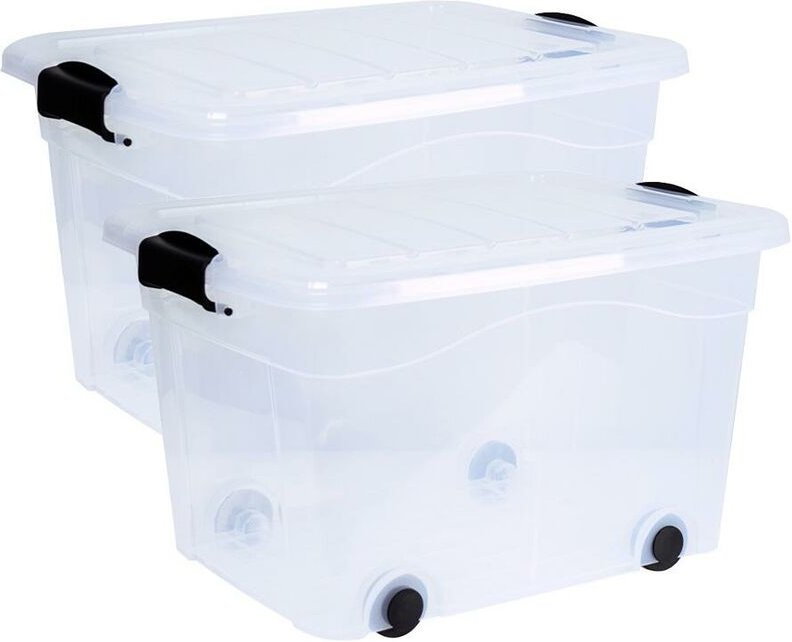 Siena Home - Aufbewahrungsbox Anzio 60 l 2er-Set mit Rollen