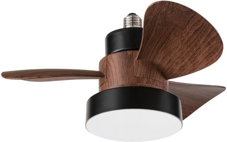 Thumbnail - Deckenventilator Walnuss Ø36 cm – led 15W, E27, 3 Geschw., leise, mit Fernbedienung, ABS-Flügel - Perenz