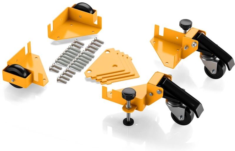 Rollen für Möbel 4tlg bis 180 kg, Möbelrollen mit Bremsen, Transportrollen für Möbel, Schwerlastrollen für flexiblen Tra...