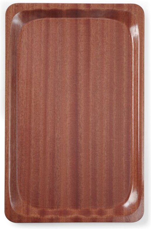Serviertablett in Holzoptik, rechteckig, Mahagoni, 430x610mm - Hendi
