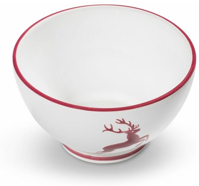 Gmundner Keramik - Bordeauxr. Hirsch, Müslischale groß (ø 14cm)
