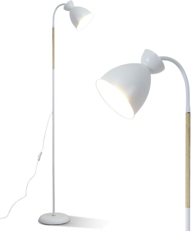 Amdelne Stehlampen 159cm Sofalampe E27 Fassung max. 60W, Industrial Design Metall Weiß Standleuchte Leselampe für Schlaf...