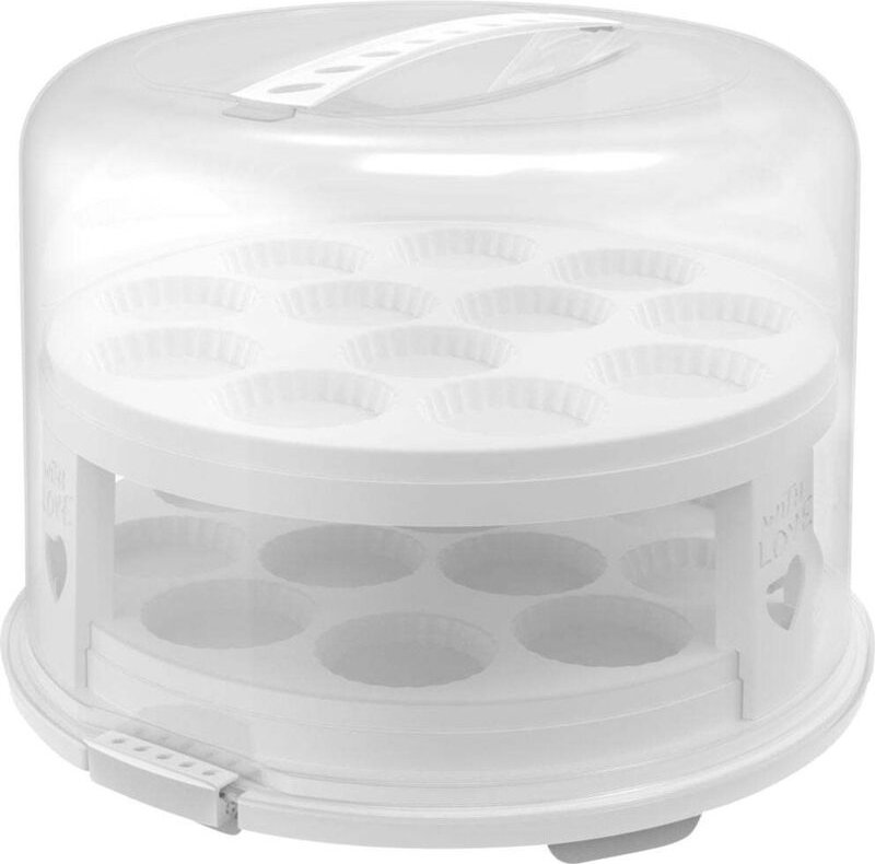 Rotho - Tortenglocke Fresh xl mit Trays 26 cm inkl. zwei Einsätzen weiß Tortenglocke