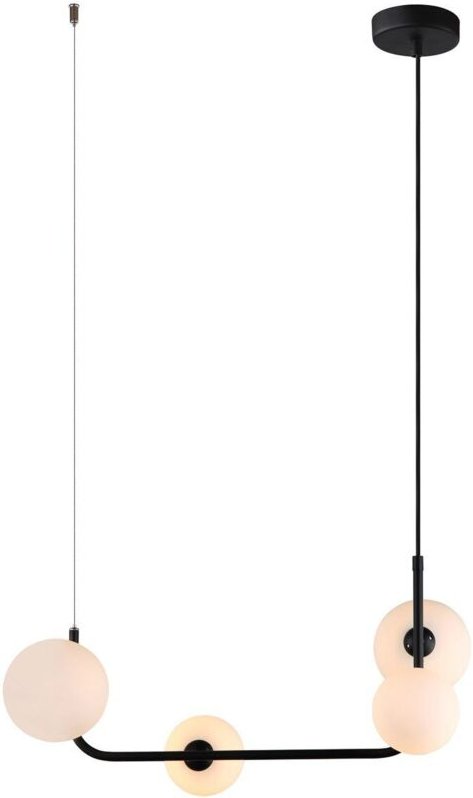 Ferrand - Moderner hängender Anhänger Schwarz 4 Licht mit weißem Schatten, G9 dimmbar - Italux