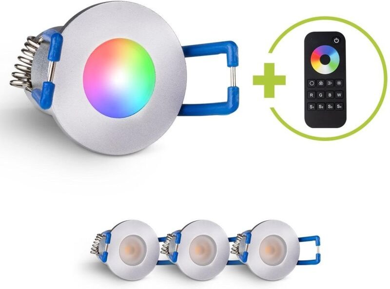 Einbaustrahler Mini Livorno 3W RGBW IP65 - Farbe: silber - Anzahl: 4x