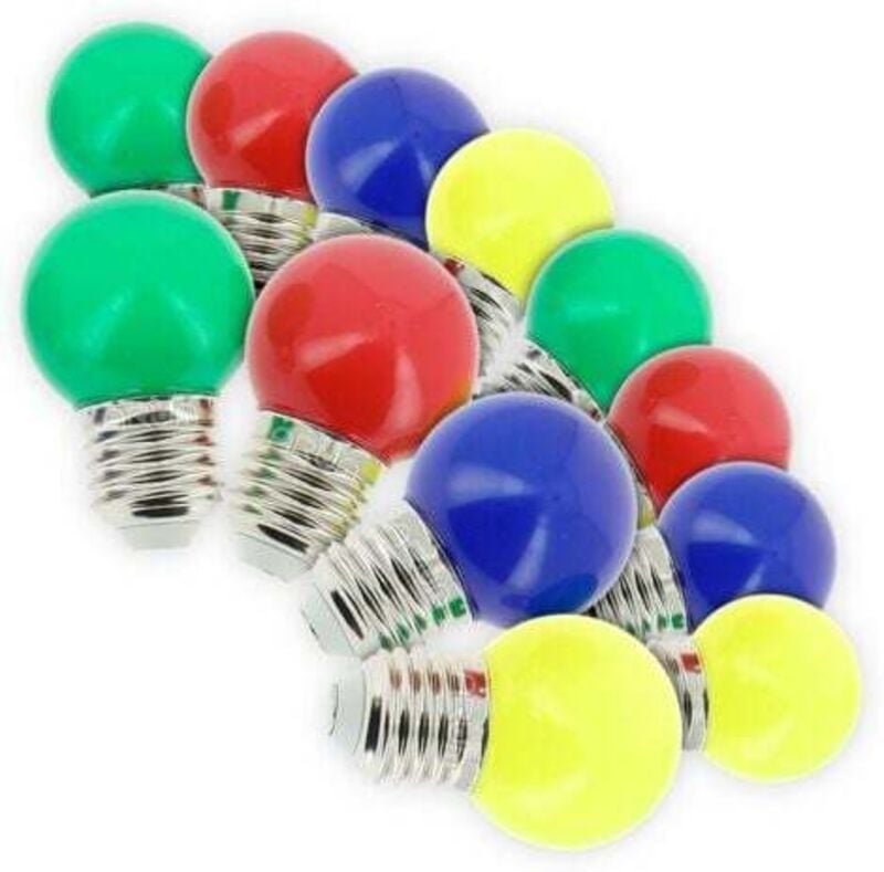 12er-Set E27 3W verschiedene Glühbirnen Lichterkette für den Außenbereich