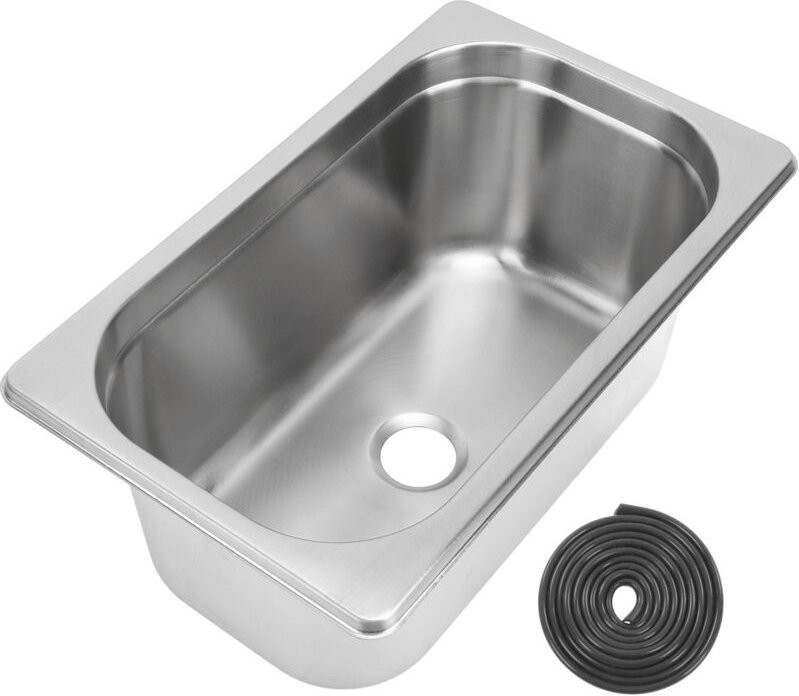 13 x 15 Zoll Edelstahlspüle, Einbau-Küchenbarspüle mit Sieb, kratzfest, Küchenspüle für Wohnmobile und Freizeitfahrzeuge
