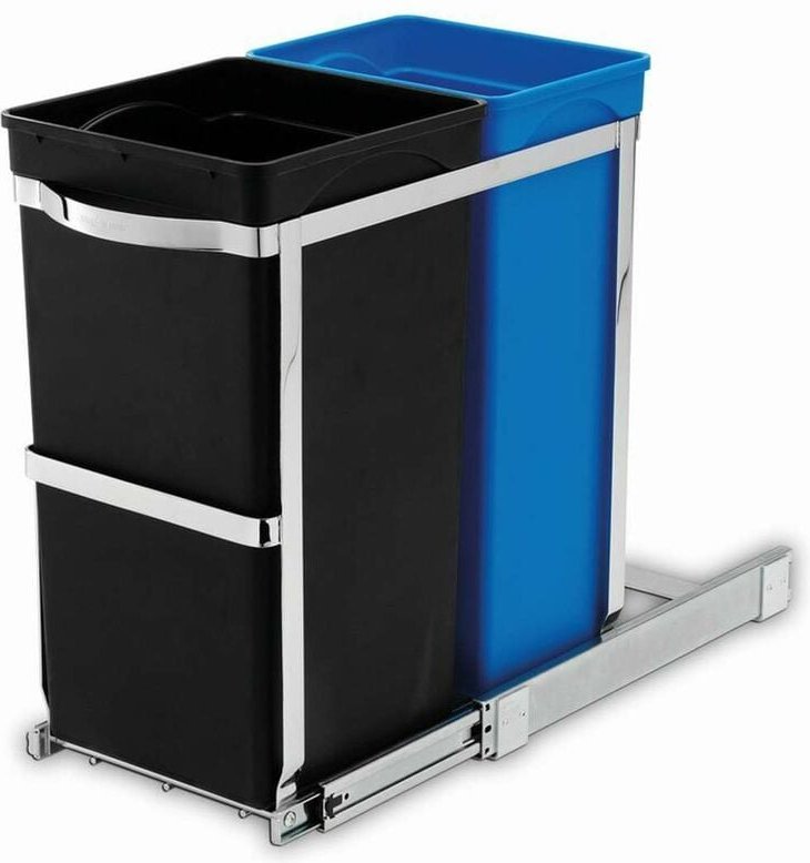 Simplehuman - Mülleimern - Einbaumülleimer, geteilt, 20/15 l CW1016