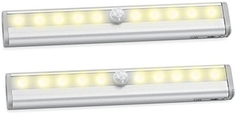 Schrankbeleuchtung mit Bewegungsmelder, 10 kabellose LED-Unterschrankbeleuchtung mit eingebautem Akku, magnetisches Nach...