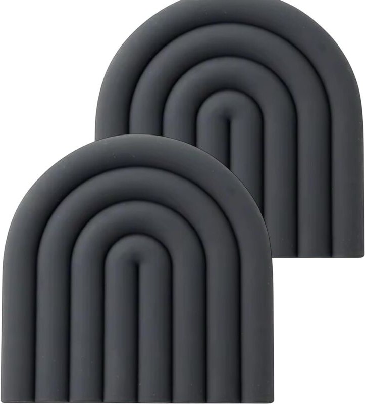 Rutschfeste Silikon-Isoliermatte, dunkelgrau, 15 x 15 cm, strapazierfähig und hitzebeständig, geeignet für Küchenutensil...