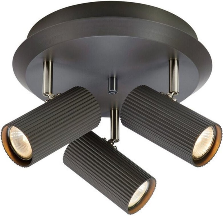 Markslojd - costilla Cluster Deckenstrahler Rund 3 Hell Dunkelgrau, Satin Nickel