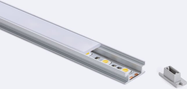 Ledkia - Aluminiumprofil Begehbar für led Streifen bis 10 mm Aluminium 2 m Weiß transluzent