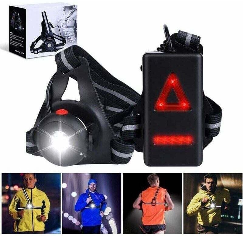 IPX6 wasserdichtes Brustlicht Laufen, 3 Modi und 45° verstellbares Brust-Lauflicht zum Laufen und Joggen in der Nacht un...