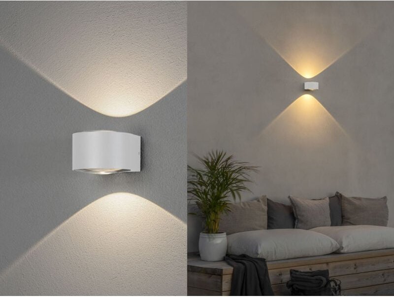 Konstsmide - Kleine led Up and Down Außenwandleuchte gela in Weiß, Höhe 6,5cm