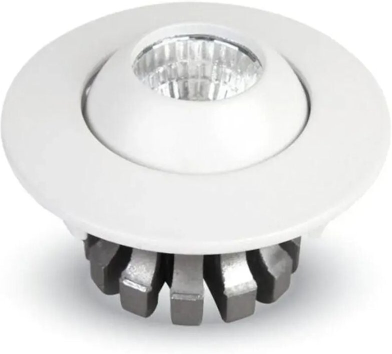 Trade Shop Traesio - Trade Shop - faretto 3W orientabido da incasso bianco lucido mit alet partongesso -