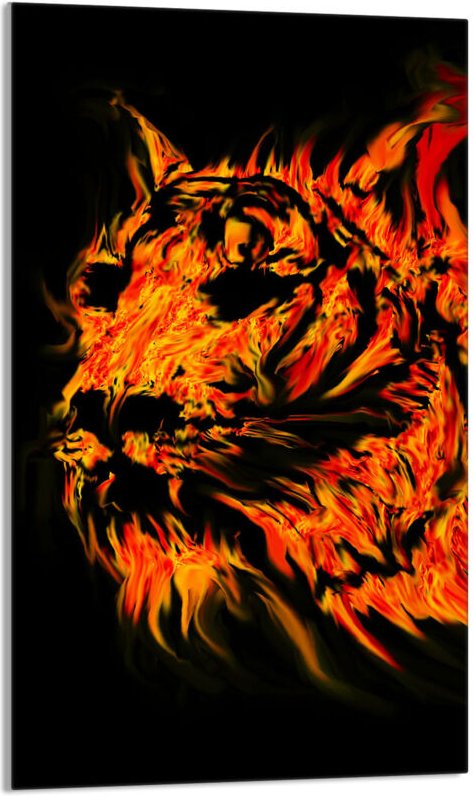 Glasschneidebrett 30x52 Tiger