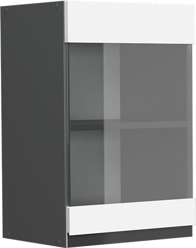 Küchenglasschrank R-Line, Weiß, 40 cm J-Shape Vicco