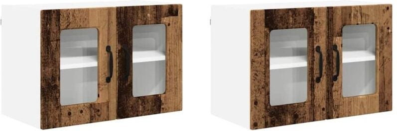 Küchenwandschrank 2 pcs Altholz 60 x 31 x 40 cm Holzwerkstoff vidaXL