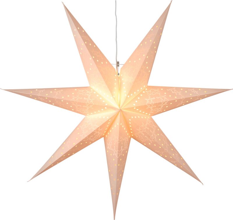 EGLO Weihnachtsstern für Innen, Deko-Stern beleuchtet aus Papier zum Aufhängen, Fenster-Leuchtstern in Weiß, 3D Adventss...