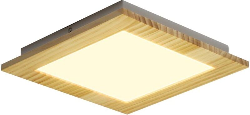 Thumbnail - Led Deckenleuchte Wohnzimmer Deckenlampe Holz flach Schlafzimmer Panel Flur innen Beleuchtung eckig 3000K warmweiß 30cm ...