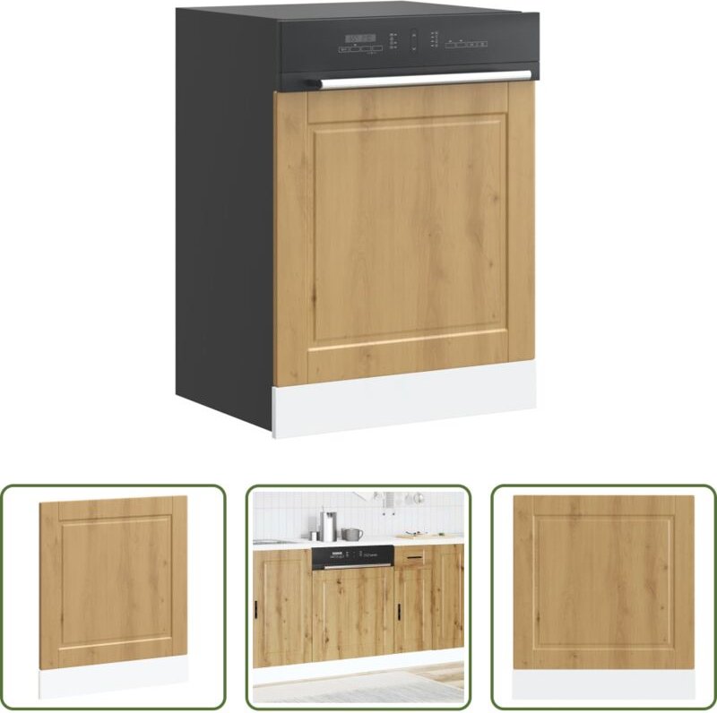 vidaXL Küchenblende - Geschirrspülerblende Porto Artisan-Eiche 60x1,5x67 cm