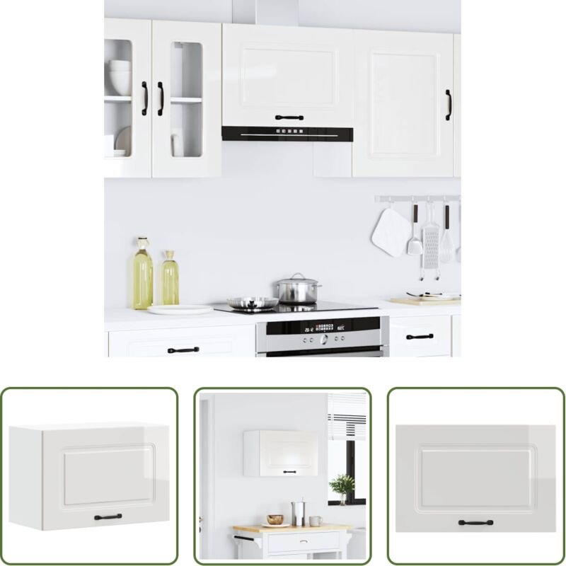 Küchenwandregal - Küchen-Hängeschrank Kalmar Hochglanz-Weiß Holzwerkstoff