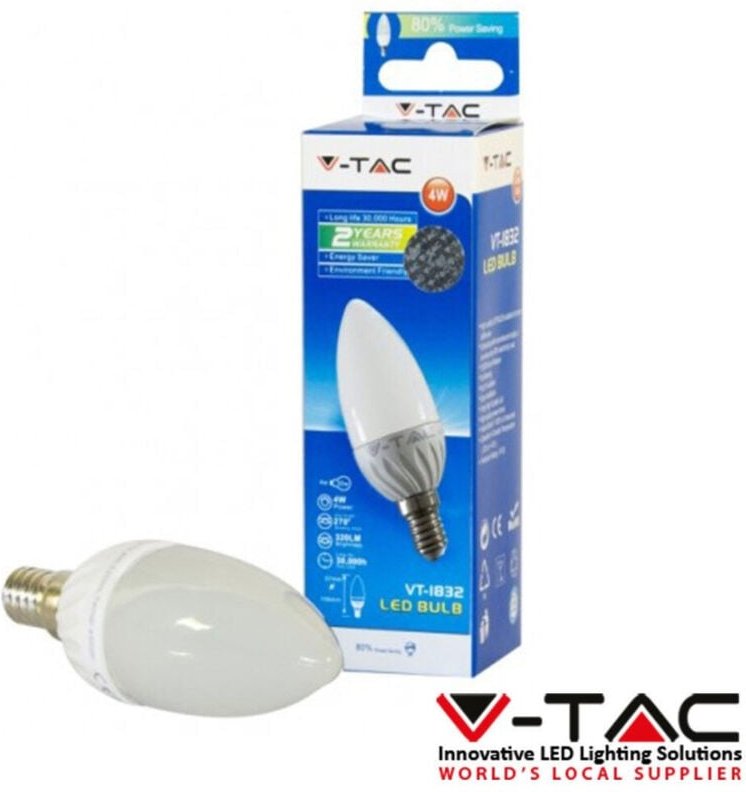 Trade Shop Traesio - Trade Shop - LED-Kerzenlampe E14 4W warmes Licht VT-1818 Beleuchtung Lampe -