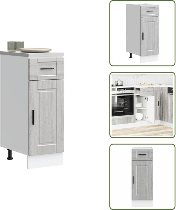 Küchenmöbel - vidaXL Küchenunterschrank Porto Grau Sonoma Holzwerkstoff - Küchenregal