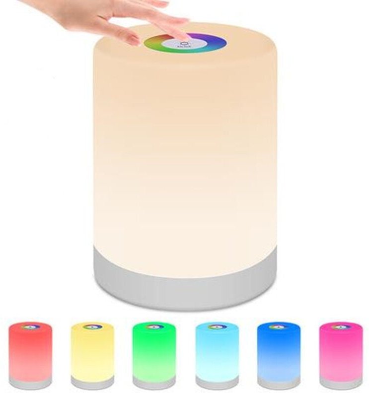 Thumbnail - Intelligente Nachttischlampe, dimmbare Touch-Steuerung, über usb wiederaufladbar, tragbar, RGB-Farbwechsel für Kinder, S...