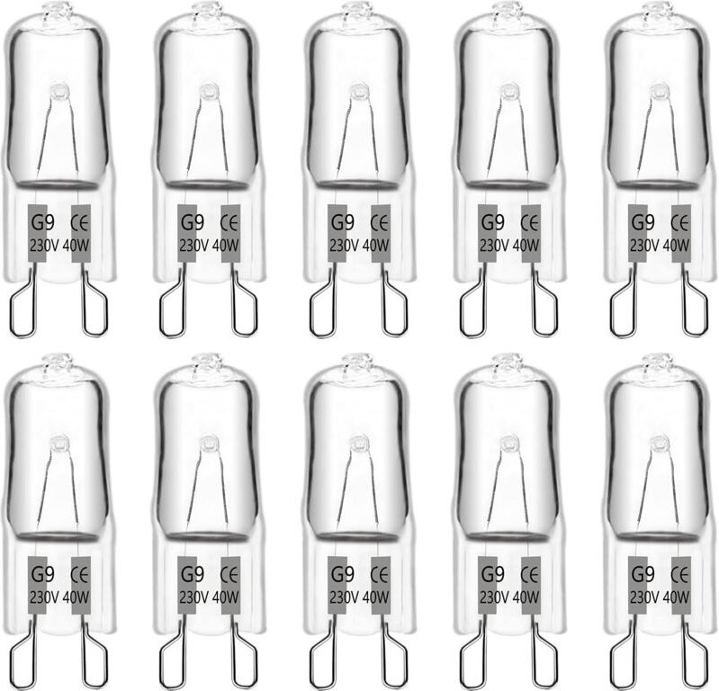 G9-Halogenlampe, 40 W, 230 V, 480 lm, 2700 K warmweiß, dimmbar, G9-Kapsellampen, für Kronleuchter, Gartenleuchten, Wandl...