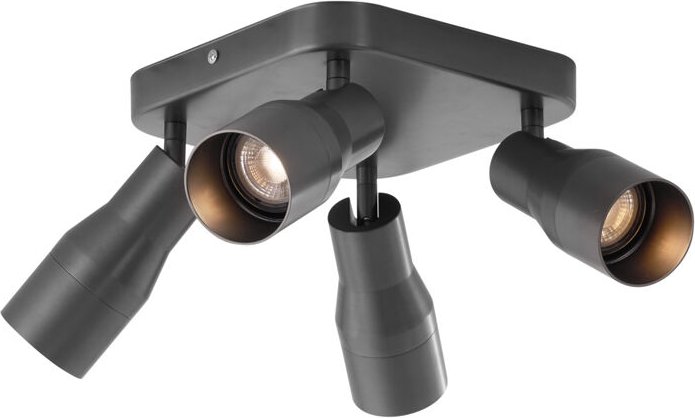 Deckenstrahler Gunmetal GU10 50 mm quadratisch 4-flammig - Stanley