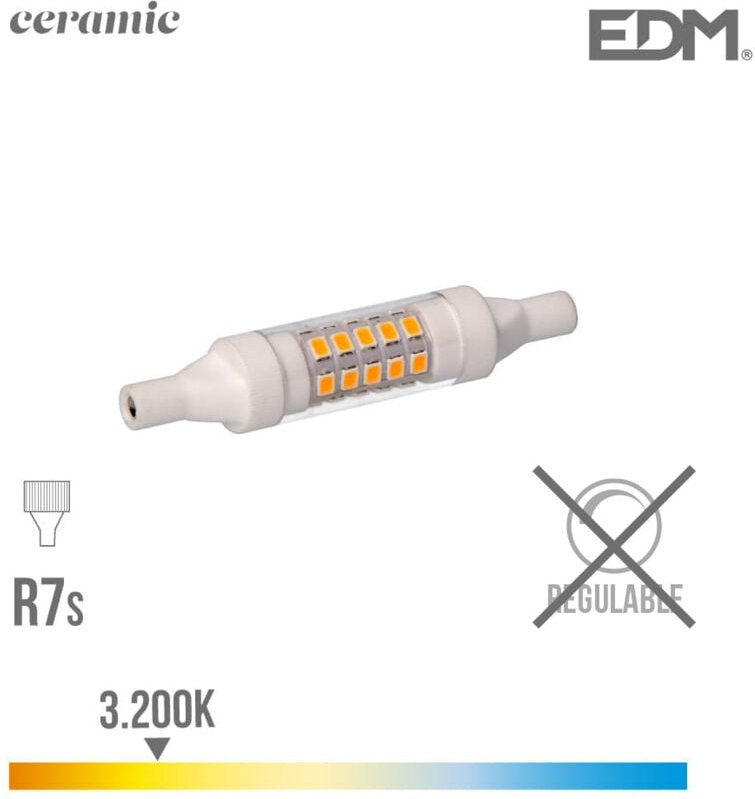 Lineare EDM-LED-Glühbirne 78 mm R7S 5,5 W 720 lm 3000 K warmes Licht Ø1,6 x 7,8 cm