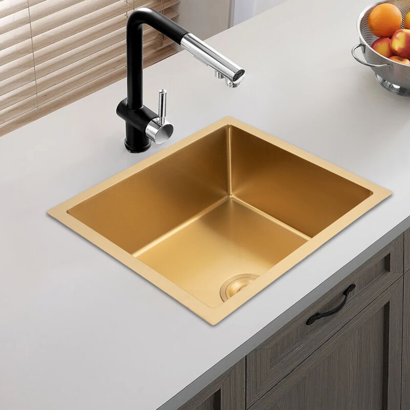 Küchenspüle Arbeitsplatte Eingebettet Edelstahl Rechteckig Spüle Mit Abflussrohr