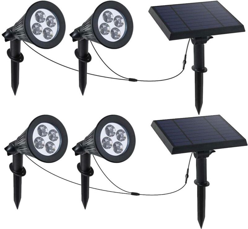 Set Aus 2 Verbundenen Solarstrahlern FAMILY SPIKY 400lm