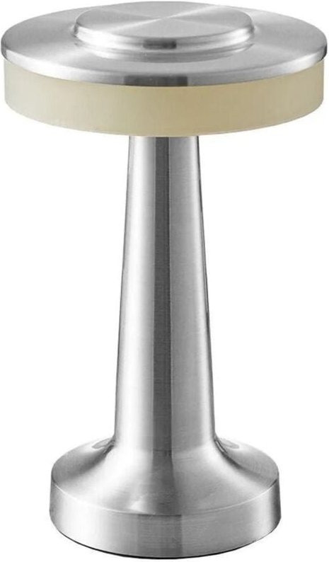 Space Silver 12,5 x 12,5 x 20,5 cm kabellose LED-Schreibtischlampe, 1 Stück, 2 W, 3-Ton, kabellose tragbare Lampe mit Be...