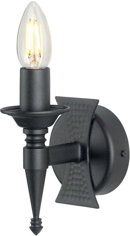 Thumbnail - Elstead Saxon - 1 Licht Innenkerze Wandleuchte Schwarz, E14